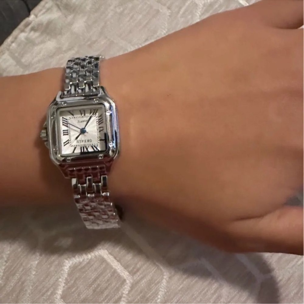 Panthere Classic Rectangle Stainless Steel Watch - Picture 4 of 13
